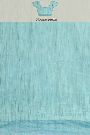 Blue Silk Blend Bhagalpuri Woven Design Saree