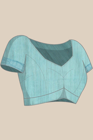 Blue Silk Blend Bhagalpuri Woven Design Saree