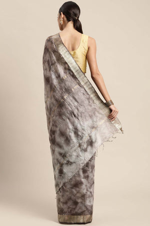 Brown Pure Silk Bhagalpuri Tie And Dye Saree