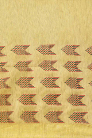 Yellow Silk Blend Bhagalpuri Woven Design Saree