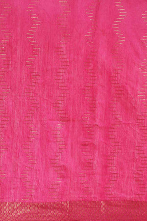 Pink Silk Blend Bhagalpuri Woven Design Saree