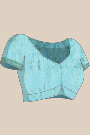 Blue Silk Blend Bhagalpuri Woven Design Saree