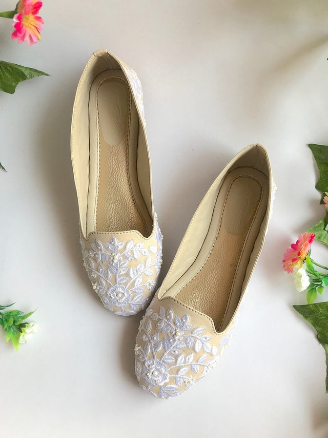 Women's Soft Faux Leather Loafers In Cream