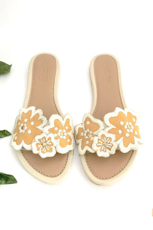 Buy Soft Faux Leather Flats In Yellow And Cream