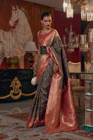 Maroon Modal Kashmiri Chaap Handloom Saree