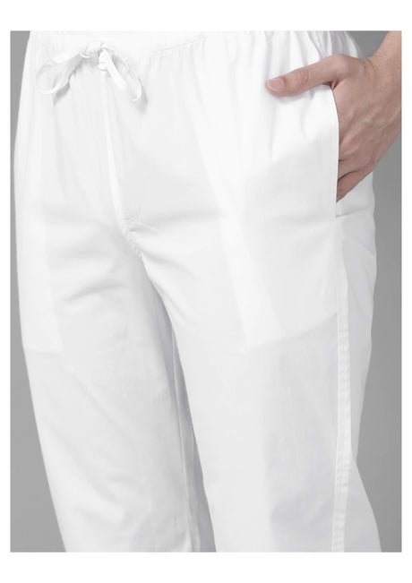 Buy Men's Multi Cotton Stripe Printed Kurta Pajama Set Online - Side