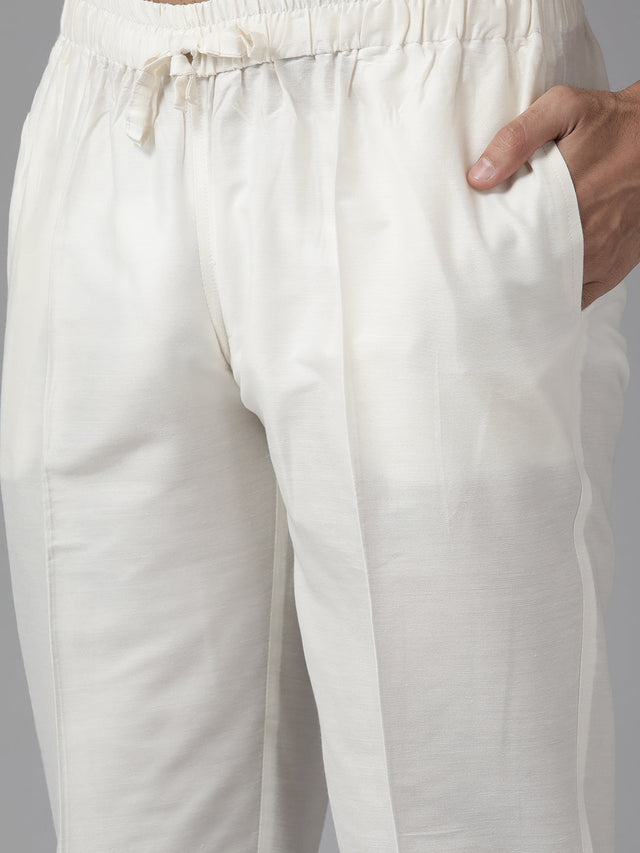 Buy Men's Maroon Art Silk Woven Design Kurta Pajama Set Online - Zoom Out