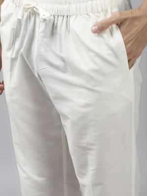 Buy Men's Blue Art Silk Woven Thread Work Kurta Pajama Set Online - Side