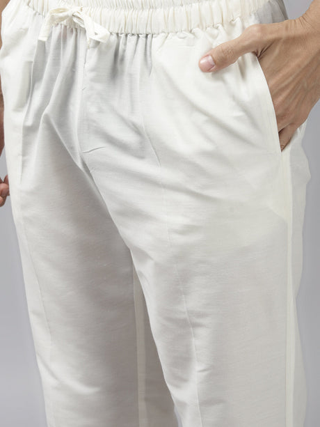 Buy Men's Blue Art Silk Woven Thread Work Kurta Pajama Set Online - Side