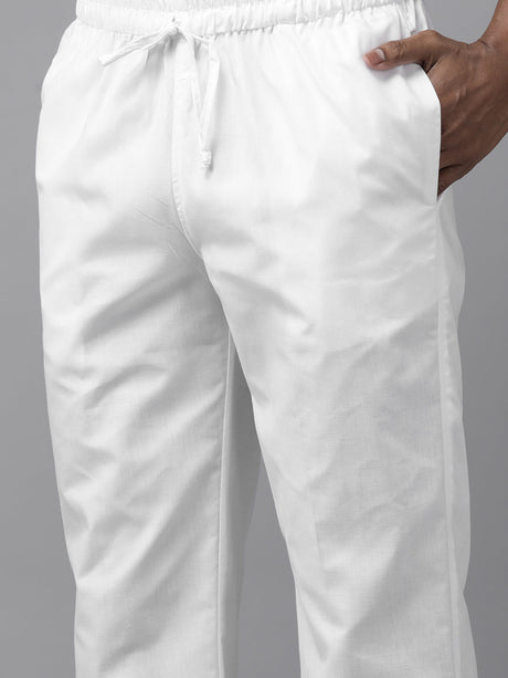 Buy Men's Indigo Pure Cotton Floral Printed Pathani Set Online - Zoom Out