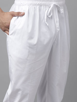 Buy Men's Light Grey Pure Cotton Chevron Printed Pathani Set Online - Zoom Out