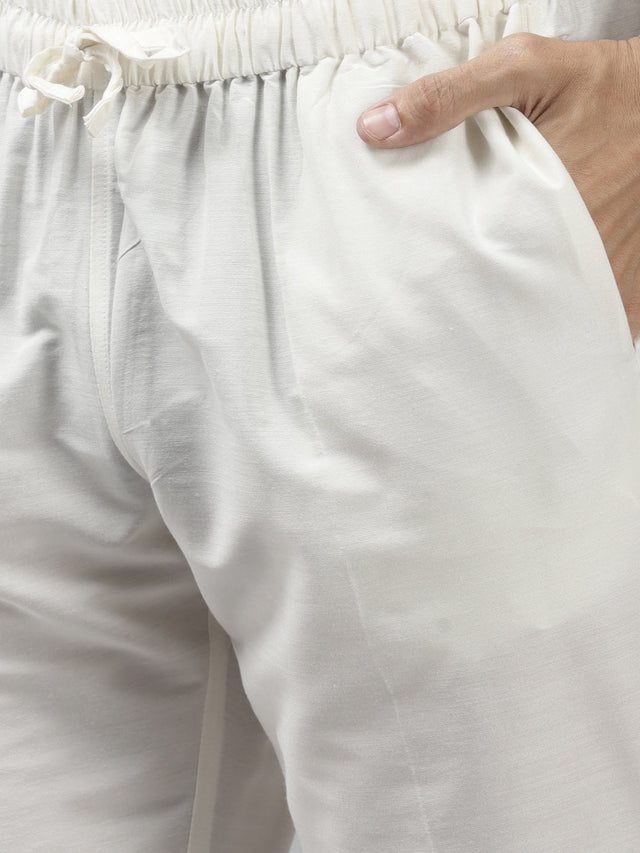 Buy Men's Maroon Art Silk Woven Thread Work Kurta Pajama Set Online - Side