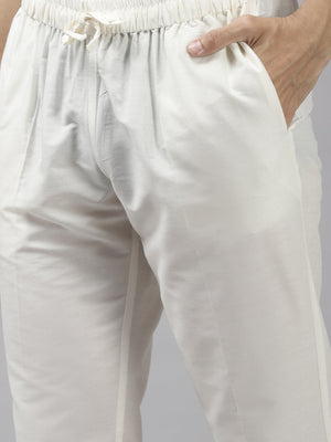 Buy Men's Purple Art Silk Woven Thread Work Kurta Pajama Set Online - Side