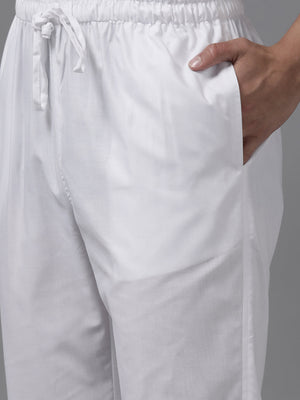 Buy Men's Blue Pure Cotton Motif Printed Pathani Set Online - Zoom Out