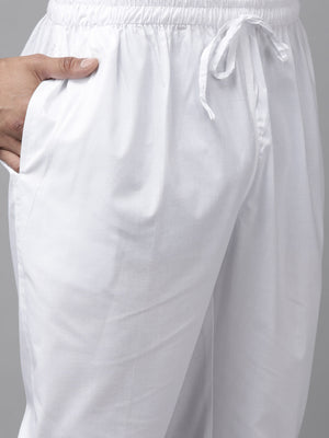 Buy Men's Indigo Pure Cotton Printed Pathani Set Online - Zoom Out