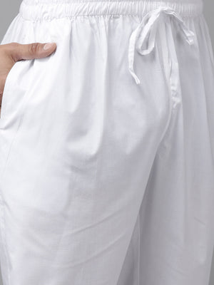 Buy Men's Light Grey Pure Cotton Chevron Printed Pathani Set Online - Zoom Out