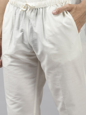 Buy Men's Burgundy Art Silk Woven Thread Work Kurta Pajama Set Online - Side