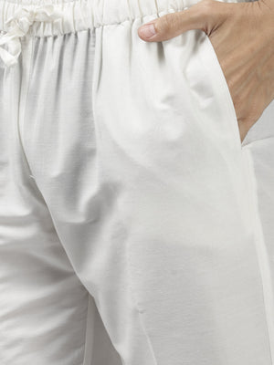 Buy Men's Green Art Silk Woven Thread Work Kurta Pajama Set Online - Side