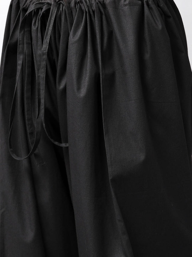 Buy Men's Black Cotton Solid Pathani Set Online - Side