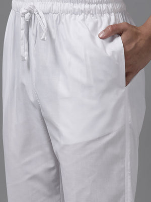 Buy Men's Indigo Pure Cotton Printed Pathani Set Online - Zoom Out