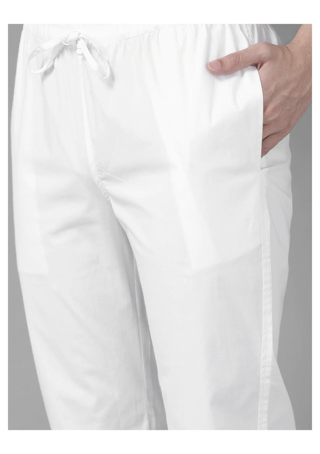 Buy Men's Grey Cotton Printed Kurta Pajama Set Online - Side