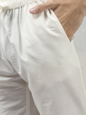 Buy Men's Maroon Art Silk Woven Thread Work Kurta Pajama Set Online - Side