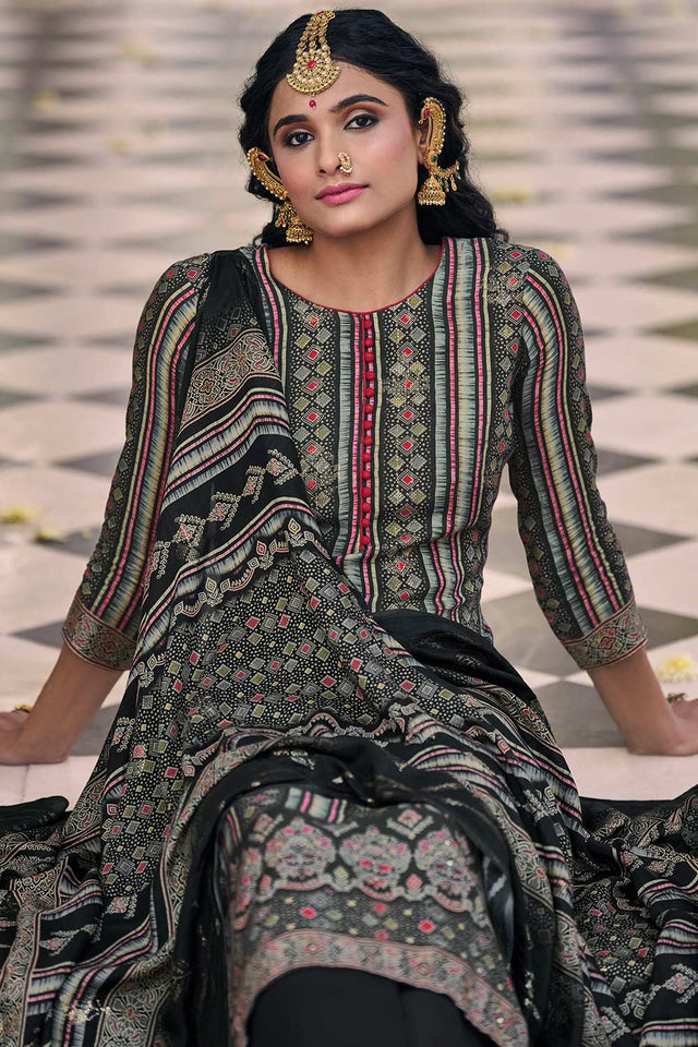 Multi Muslin Digital Printed Palazzo Suit Set