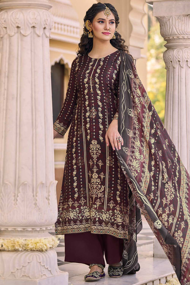 Multi Muslin Digital Printed Palazzo Suit Set