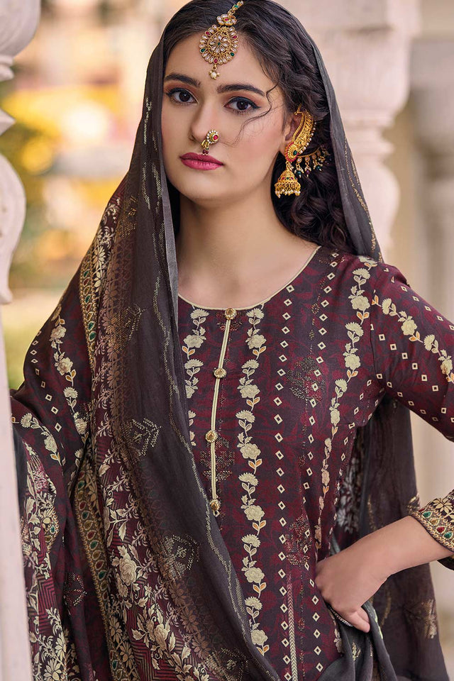 Multi Muslin Digital Printed Palazzo Suit Set