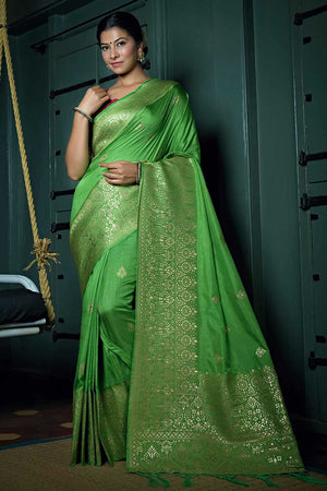 Green Art Silk Zari Saree