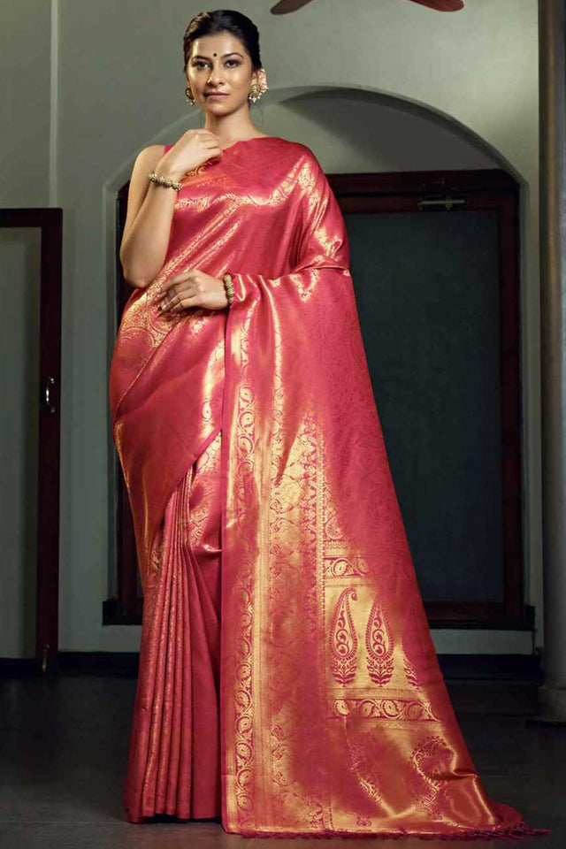 Pink Art Silk Zari Saree ('473)