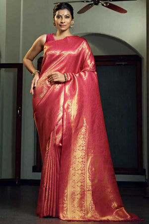 Pink Art Silk Zari Saree ('473)