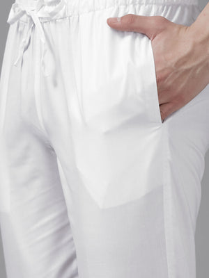 Buy Men's Navy Pure Cotton Printed Kurta Pajama Jacket Set Online - Back