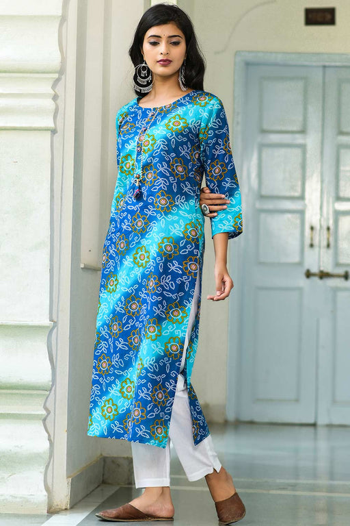 Buy Blue Tie-Dye Satin Shirt For Women Online in India