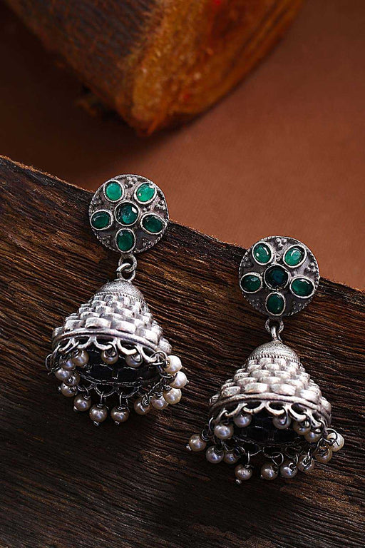 Buy Online Gold Plated, Green Oynx, Pearls Beautiful Jhumka Earrings By  Silvermerc Designs - Zifiti.com 1033211