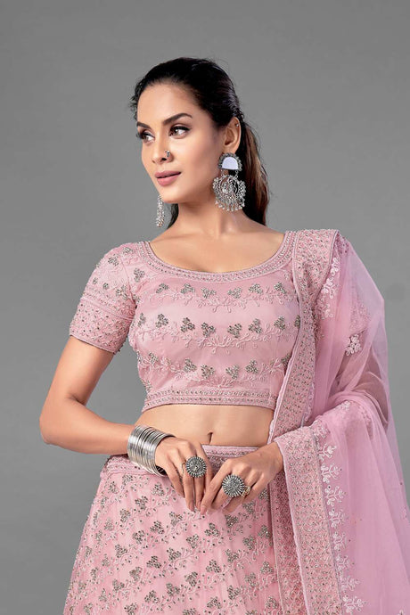 Shop Soft Net Embroidery Lehenga Choli Online