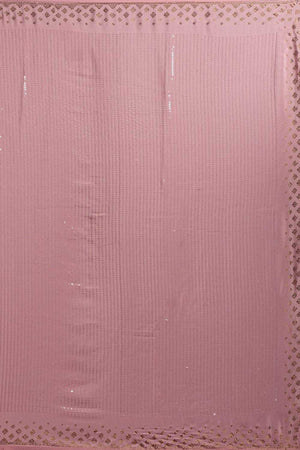 Pink Georgette Sequin Saree
