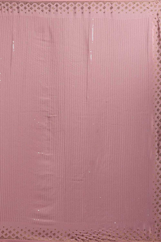Pink Georgette Sequin Saree