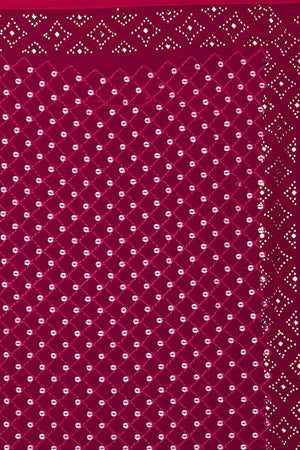 Dark Pink Georgette Sequin Saree