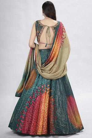 Blue Art Silk Thread Embroidery Work Lehenga Choli (ACU6899)