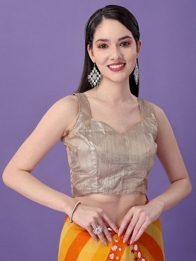 Yellow Georgette Printed Saree