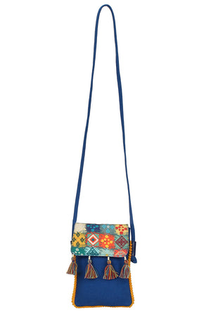 Canvas Sling Bag In Blue