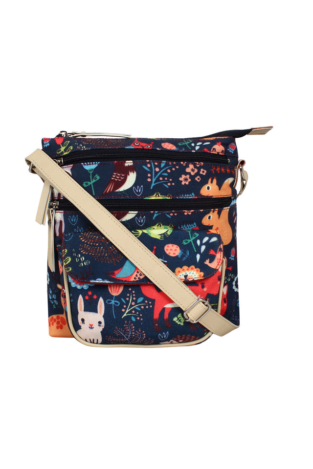 Canvas Sling Bag In Navy