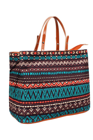 Canvas Sling Bag In Turquoise