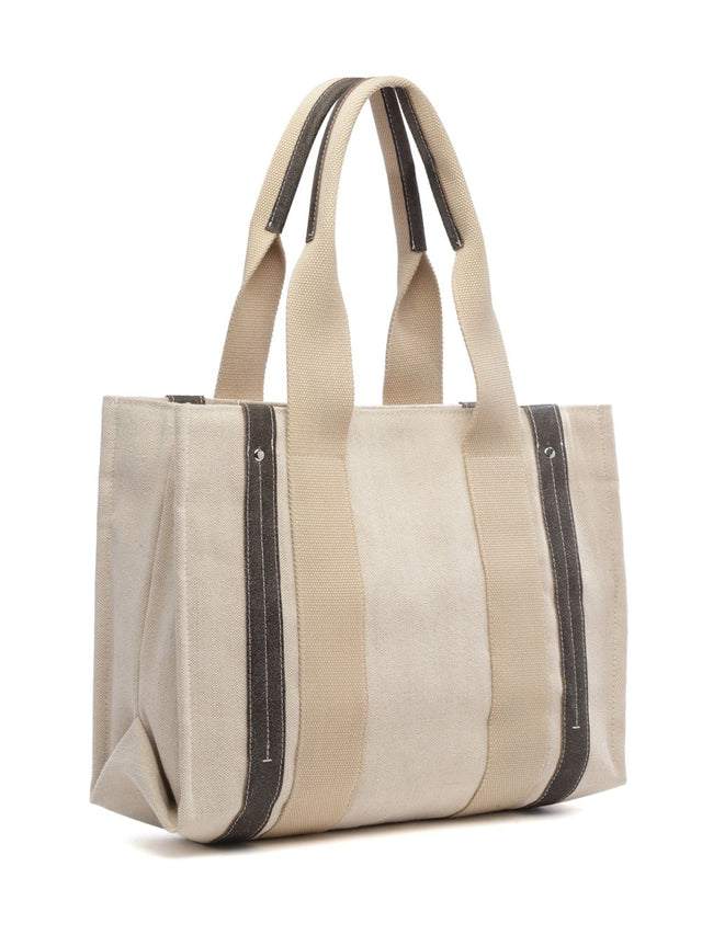 Sisal Cream And Black Solid Cotton Jute And Leather Hand Bag