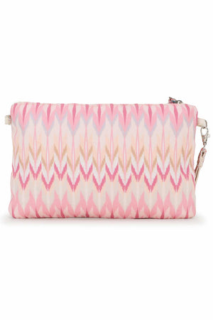 Pastel Pink And Multi Polycotton Tasseled Sling Bag
