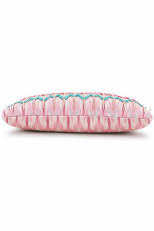 Pastel Pink And Multi Polycotton Tasseled Sling Bag