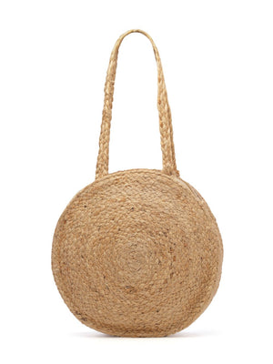 Sisal Baked Beige And Silver Mandala Printed Jute Tote Bag