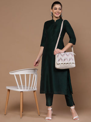 Kooky Natural And Pink Boohoo Chevron Embellished Handloom Cotton Canvas Sling Bag