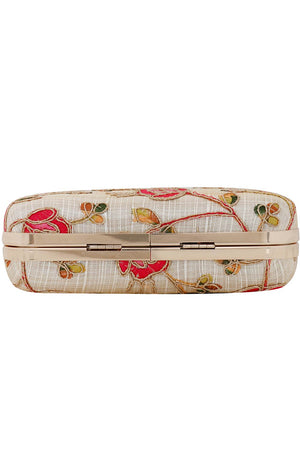 Miniaudiere White And Multicolored Evening Clutch Bag (ADB654A)